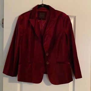 Holiday Cranberry Velvet Jacket
